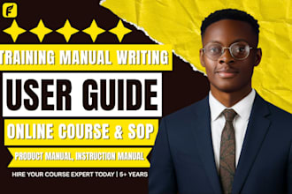 create instruction manual, training course manual, product manual and handbook
