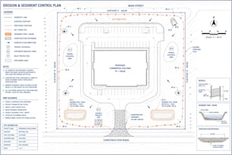 design erosion sediment control plan esc plan bmp layout sediment basin