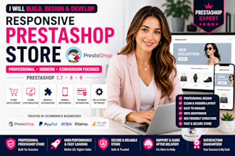 build design and develop a responsive prestashop ecommerce store