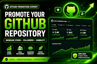 promote your github repository and increase followers, star and fork