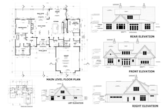 create residential construction plan, custom home layout,house elevation drawing