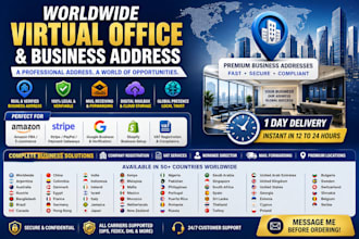 provide virtual office, company address worldwide, and US mailbox in 12 hours