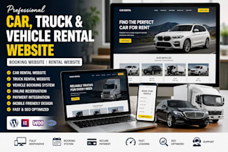 build luxury car rental website, vehicle rental  truck rental, booking website