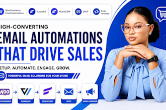 set up woocommerce email automations, funnelkit, fluentcrm, SMTP, email campaign