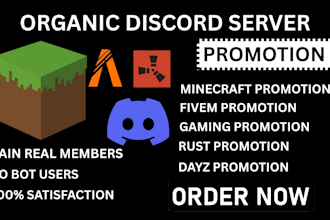 promote minecraft server promotion, dayz, rust, fivem, gaming server, dis