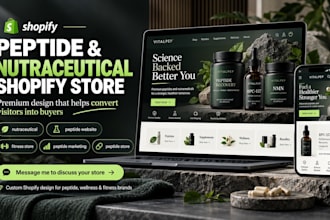design a high converting peptide nutraceutical shopify store