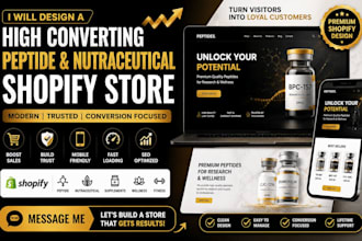 desin a high converting peptide nutraceutical shopify store