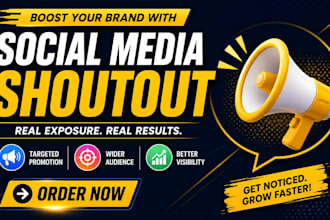 do social media shoutout, instagram promotion and brand awareness marketing