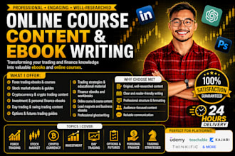 write a stock market, trading, forex or crypto ebook, ebooks, courses, video