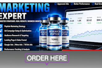 fix your peptide ads issues or run meta peptide ads, peptide marketing expert