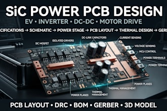 design sic power pcb for inverter and power electronics high power pcb sic pcb