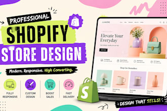 build, design or redesign shopify website, shopify store, dropshipping store