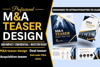 do m and a, deal teaser acquisition teaser sell side m and a presentation design