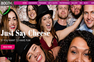 design wix photo booth website party rental event rental bounce house website