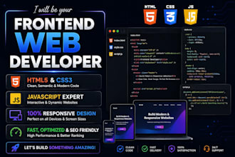 do frontend web development in html css javascript