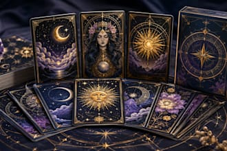 design tarot cards, oracle cards, and custom deck designs