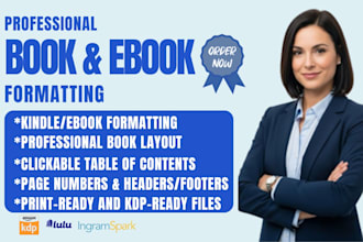 kindle formatting ,ebook formatting and paperback formatting