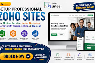 setup local business online service  community organization training zoho sites