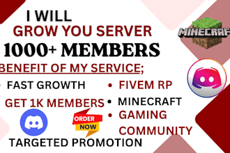 promote your discord server  discord server , fivem minecraft server promotion