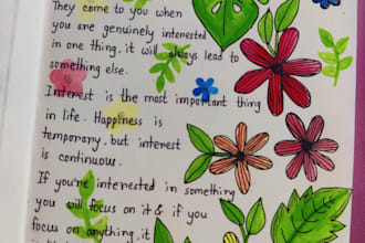 write engaging articles and provide hand drawn sketches