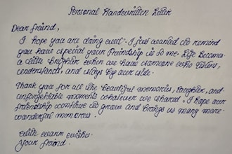 handwrite your text in elegant cursive handwriting