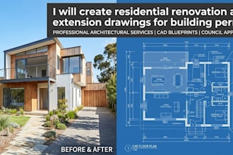create residential renovation and extension drawings for building permit