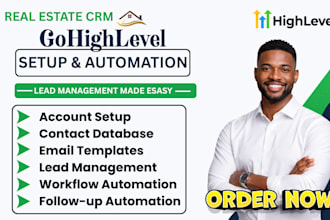setup gohighlevel CRM email templates contact database lead management workflow
