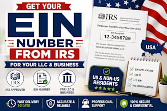 obtain your irs ein number and tax id for your US llc