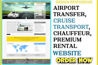 design airport transfer website, cruise chauffeur premium rental website