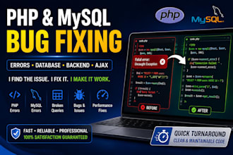 fix PHP mysql bugs, errors and database issues
