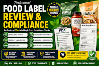 review food, cosmetic and supplement labels for fda compliance and requirements