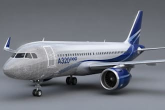 build 3d airplane model , 3d aircraft design, 3d aviation model
