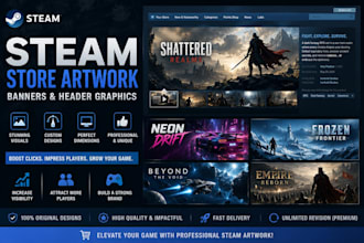 design professional steam store artwork, banners and header page graphics
