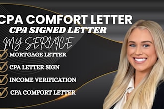 sign US CPA comfort letter notary letter US mortgage letter income verification