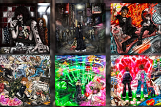 create cartoon cover art and animation of them