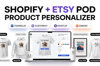 shopify etsy product personalization with customily zakeke teeinblue or kickflip