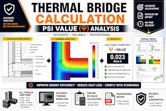 do thermal bridge calculation and psi value analysis, heat loss analysis