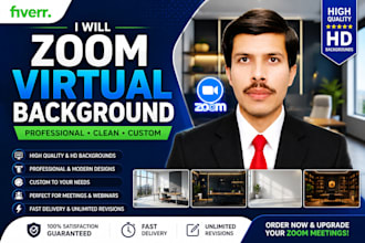design modern office mockups and virtual meeting backgrounds