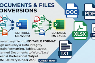 convert PDF to word, excel, jpg and any file format