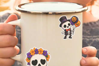 design unique halloween stickers for your project