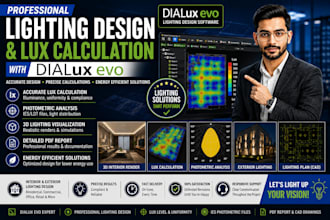 dialux evo lighting design, lux calculation and photometric analysis