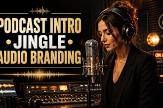 create podcast intro, jingle, outro, theme song, radio jingle, audio branding