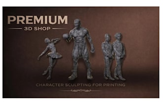 sculpt custom 3d printable characters, statues