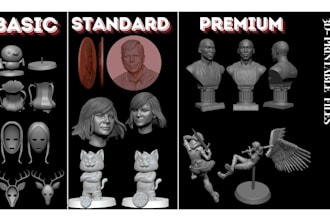 sculpt a 3d model and character for 3d printing