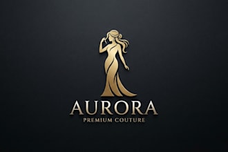 design an elegant woman silhouette logo for your brand