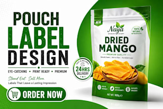do pouch label design box packaging design product label and food pouch label
