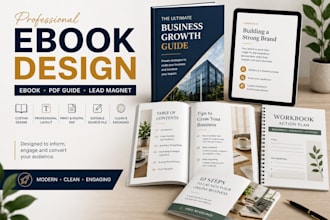 design a professional ebook, PDF guide and lead magnet