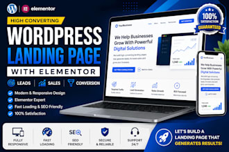 design wordpress sales funnel landing page with elementor