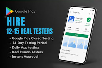 google play console app testing, 12 to 20 app testers apps reviews and testing