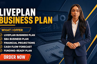 create a liveplan business plan and financial projections for funding readiness